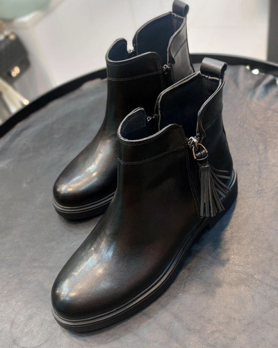 نیم بوت چرم صنعتی پاشنه 3 سانت