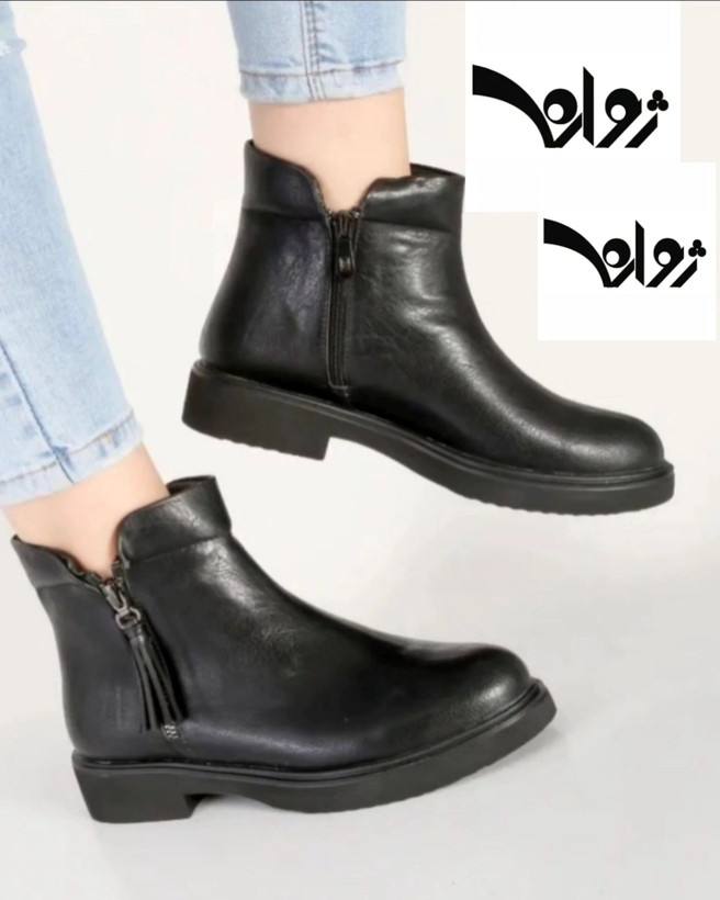نیم بوت چرم صنعتی پاشنه 3 سانت