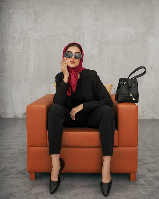 کفش چرم زنانه برند چرم کاکتوس مشکی ws 1046