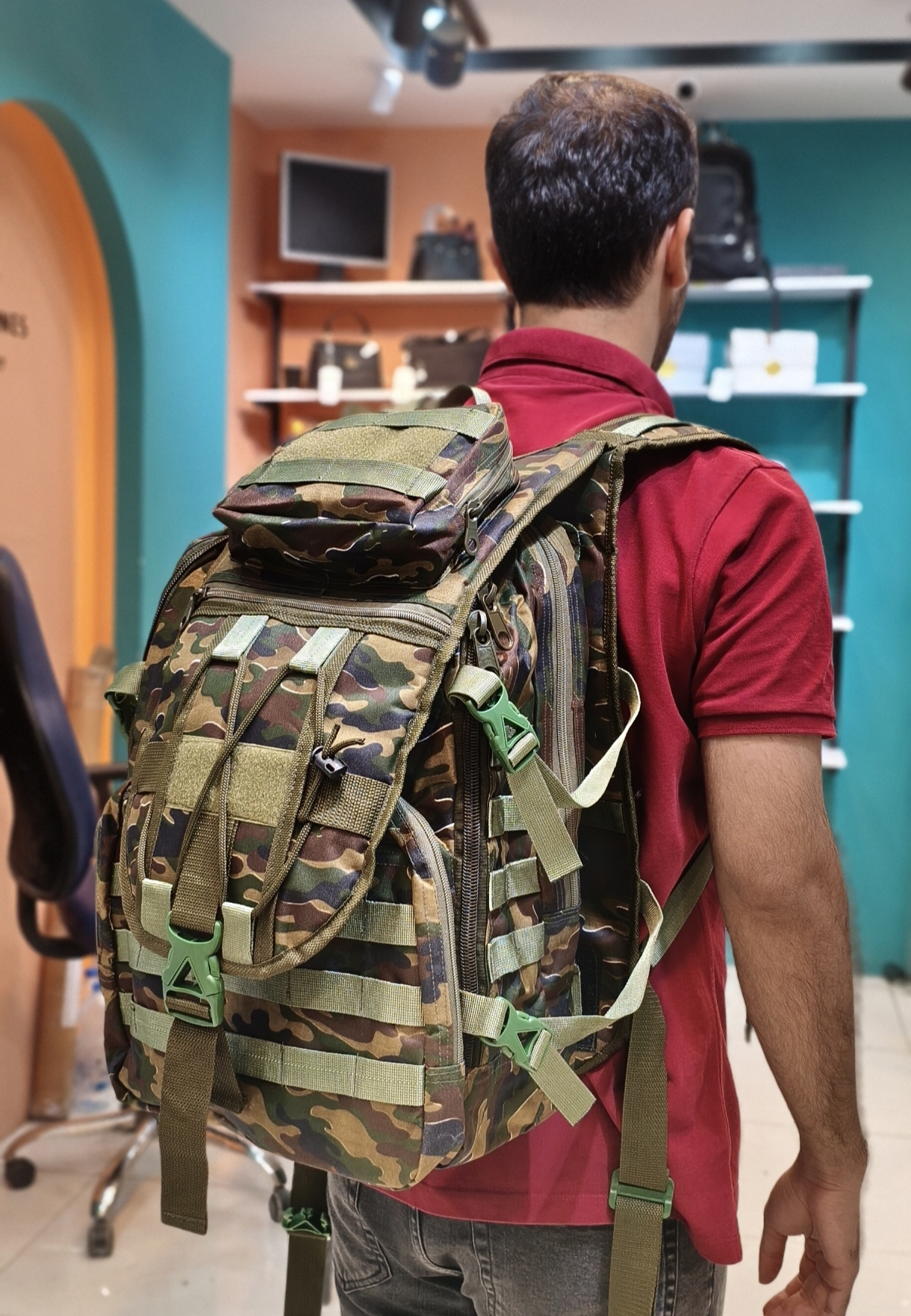 کوله پشتی سبز چریکی مسافرتی و کوهنوردی